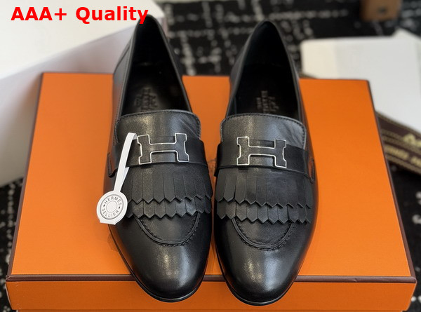 Hermes Royal Loafer in Noir Goatskin Replica