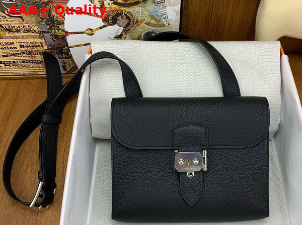 Hermes Sac a Depeches 21 Bag in Black Togo Leather Replica