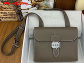 Hermes Sac a Depeches 21 Bag in Elephant Grey Togo Leather Replica