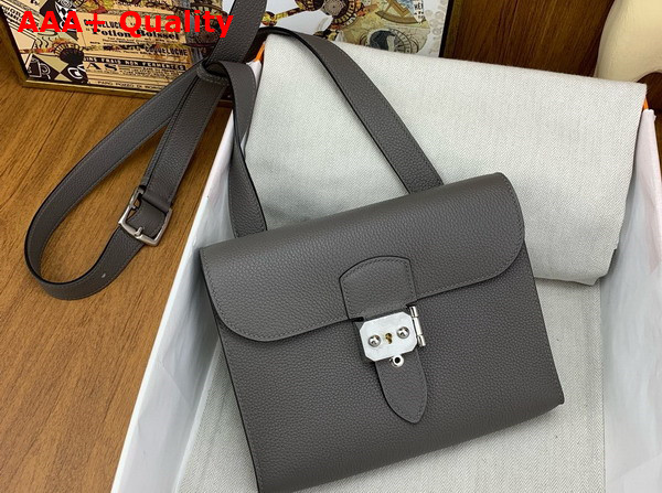 Hermes Sac a Depeches 21 Bag in Etoupe Togo Leather Replica