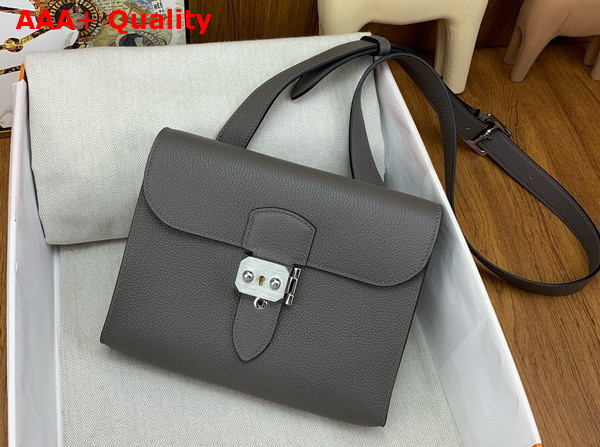 Hermes Sac a Depeches 21 Bag in Etoupe Togo Leather Replica