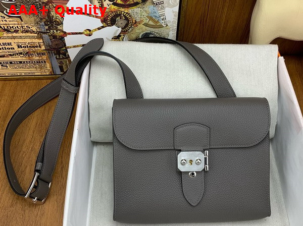 Hermes Sac a Depeches 21 Bag in Etoupe Togo Leather Replica