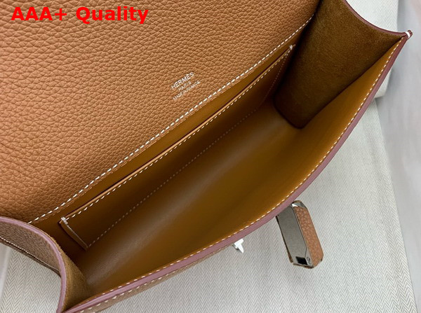 Hermes Sac a Depeches 21 Bag in Gold Brown Togo Leather Replica