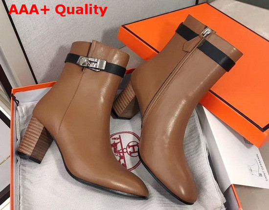Hermes Saint Germain Ankle Boot in Brown Calfskin Replica