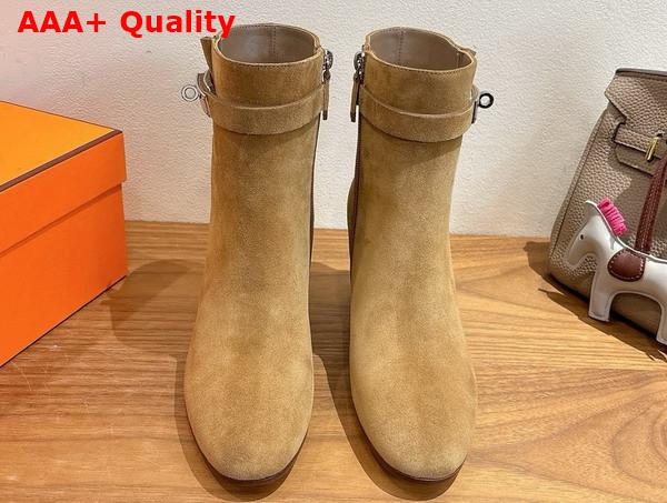 Hermes Saint Germain Ankle Boot in Brum Fume Suede Goatskin Replica