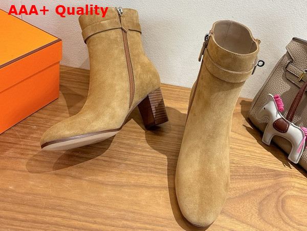 Hermes Saint Germain Ankle Boot in Brum Fume Suede Goatskin Replica