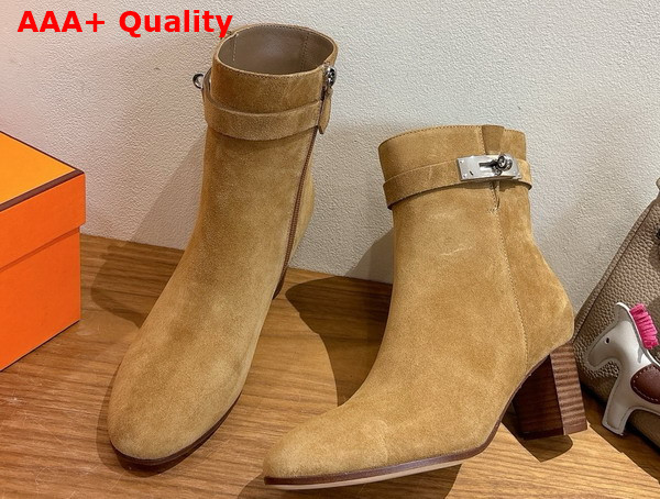 Hermes Saint Germain Ankle Boot in Brum Fume Suede Goatskin Replica