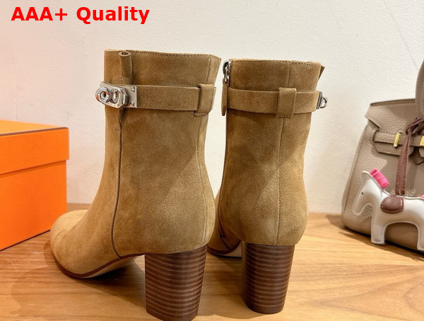 Hermes Saint Germain Ankle Boot in Brum Fume Suede Goatskin Replica