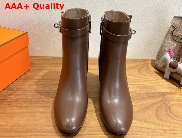 Hermes Saint Germain Ankle Boot in Chocolate Calfskin Replica