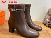Hermes Saint Germain Ankle Boot in Chocolate Calfskin Replica