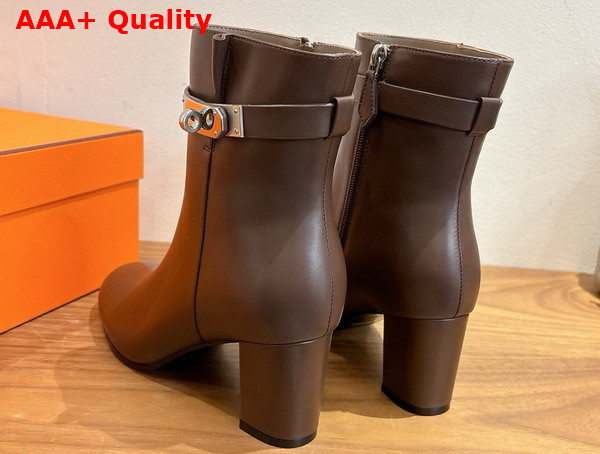 Hermes Saint Germain Ankle Boot in Chocolate Calfskin Replica