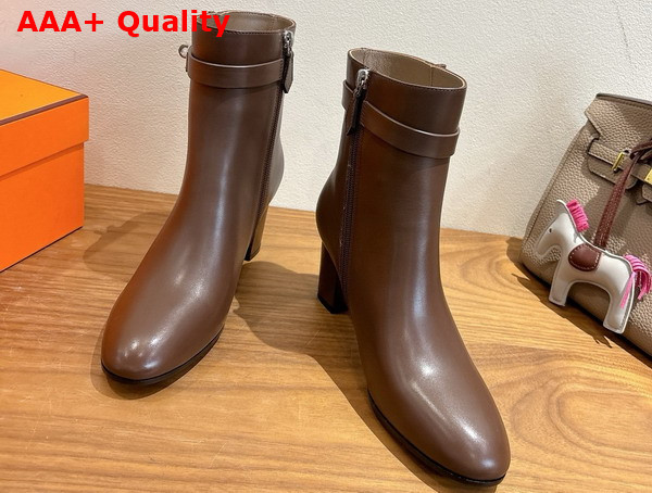 Hermes Saint Germain Ankle Boot in Chocolate Calfskin Replica