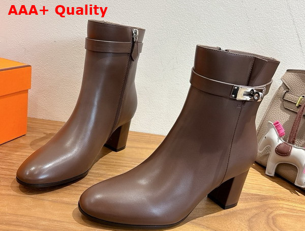 Hermes Saint Germain Ankle Boot in Chocolate Calfskin Replica
