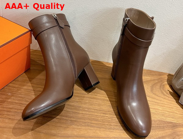 Hermes Saint Germain Ankle Boot in Chocolate Calfskin Replica