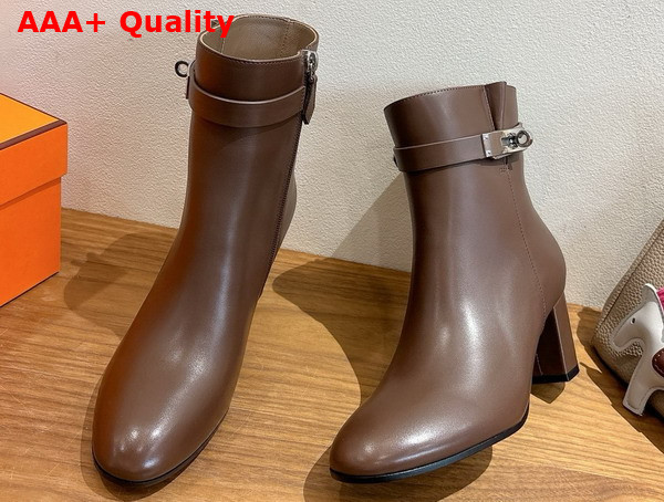 Hermes Saint Germain Ankle Boot in Chocolate Calfskin Replica