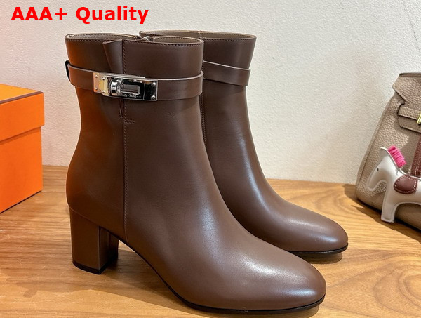 Hermes Saint Germain Ankle Boot in Chocolate Calfskin Replica
