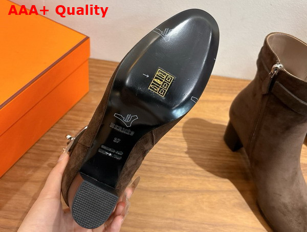 Hermes Saint Germain Ankle Boot in Dark Brown Suede Goatskin Replica