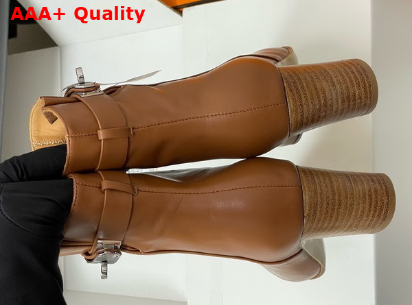 Hermes Saint Germain Ankle Boot in Naturel Calfskin wiht Silver Iconic Buckle Replica