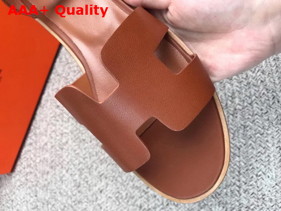 Hermes Santorini Sandal in Tan Calfskin Replica