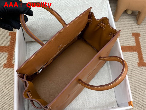 Hermes Shadow Birkin 25 Bag in Gold Brown Swift Calfskin Replica