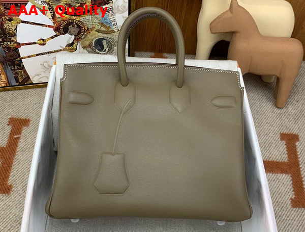 Hermes Shadow Birkin 25 Bag in Grey Swift Calfskin Replica