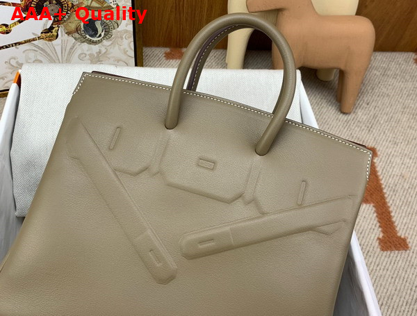 Hermes Shadow Birkin 25 Bag in Grey Swift Calfskin Replica