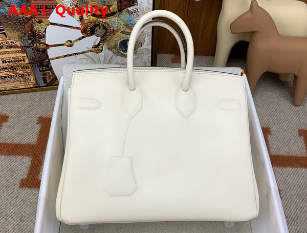 Hermes Shadow Birkin 25 Bag in Milk White Swift Calfskin Replica