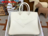 Hermes Shadow Birkin 25 Bag in Milk White Swift Calfskin Replica