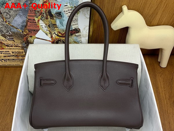 Hermes Shoulder Birkin 29 in Dark Chocolate Swift Calfskin Replica