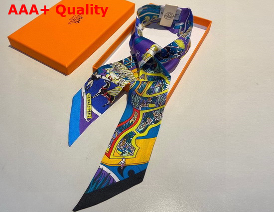 Hermes Silk Twilly Blue Replica