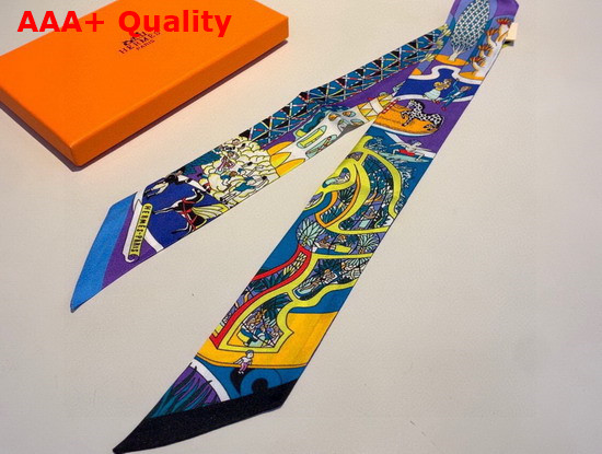Hermes Silk Twilly Blue Replica