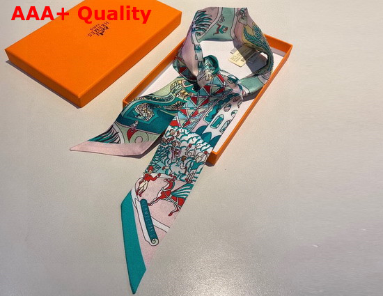 Hermes Silk Twilly Turquoise Replica