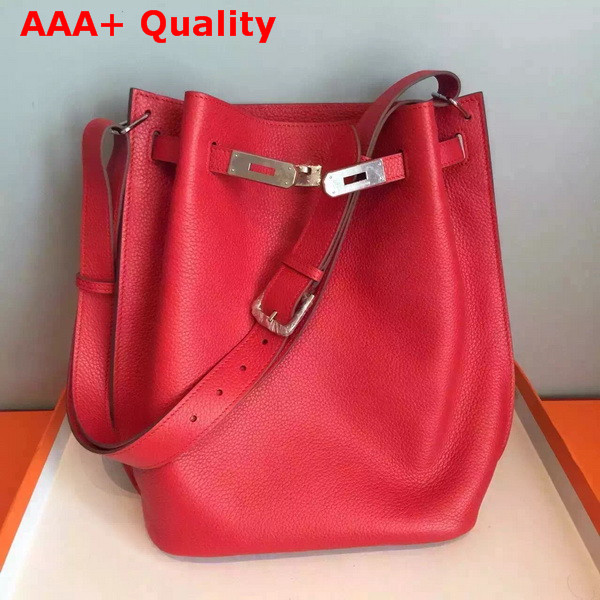 Hermes So Kelly Bag In Red Original Leather Replica