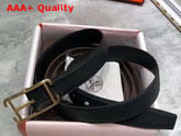 Hermes Society 32 Reversible Belt Black Box and Togo Calfskin with Gold Plated Buckle Replica