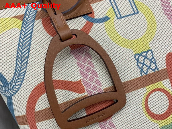 Hermes Steeple 25 Bag in Blending Canvas and Leather Replica