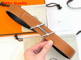 Hermes Swing Belt Buckle Reversible Leather Strap 32mm Noir Gold Togo Calfskin Replica
