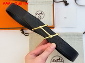 Hermes Swing Belt Buckle Reversible Leather Strap 32mm Noir Togo Calfskin Replica