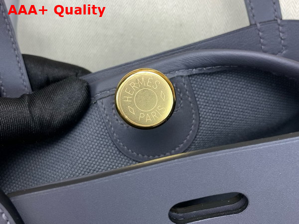 Hermes Tablier Sellier Bag Ardoise Hunter Cowhide Swift Calfskin and Militaire Canvas Replica
