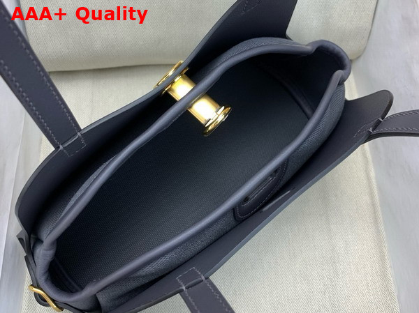 Hermes Tablier Sellier Bag Ardoise Hunter Cowhide Swift Calfskin and Militaire Canvas Replica