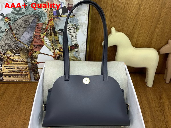 Hermes Tablier Sellier Bag Ardoise Hunter Cowhide Swift Calfskin and Militaire Canvas Replica