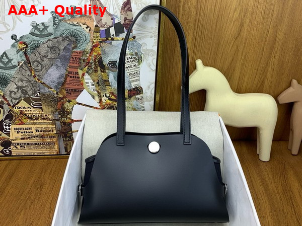 Hermes Tablier Sellier Bag Noir Hunter Cowhide Swift Calfskin and Militaire Canvas Replica