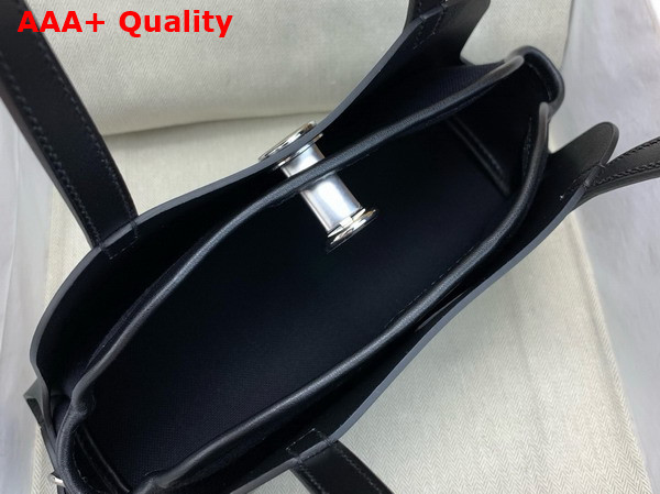 Hermes Tablier Sellier Bag Noir Hunter Cowhide Swift Calfskin and Militaire Canvas Replica