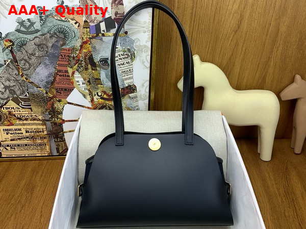 Hermes Tablier Sellier Bag Noir Hunter Cowhide Swift Calfskin and Militaire Canvas Replica