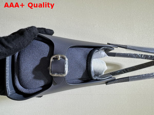 Hermes Tablier Sellier Bag in Ardoise Hunter Cowhide Swift Calfskin and Militaire Canvas Replica