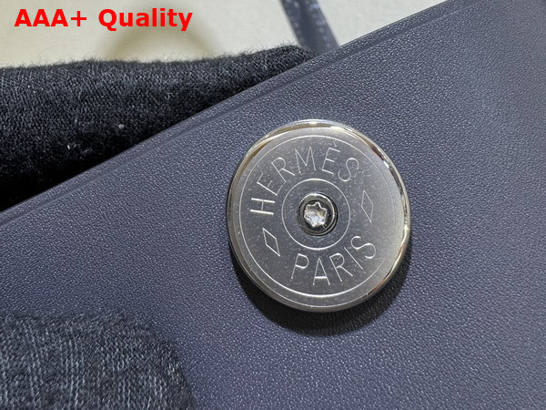 Hermes Tablier Sellier Bag in Ardoise Hunter Cowhide Swift Calfskin and Militaire Canvas Replica