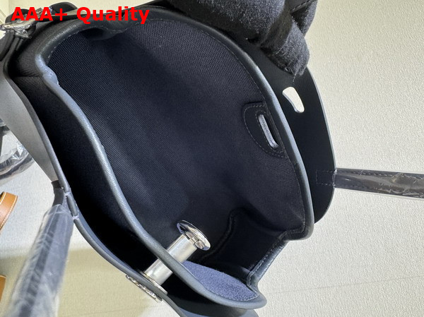 Hermes Tablier Sellier Bag in Ardoise Hunter Cowhide Swift Calfskin and Militaire Canvas Replica