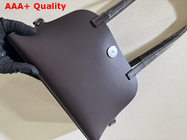 Hermes Tablier Sellier Bag in Ebene Hunter Cowhide Swift Calfskin and Militaire Canvas Replica