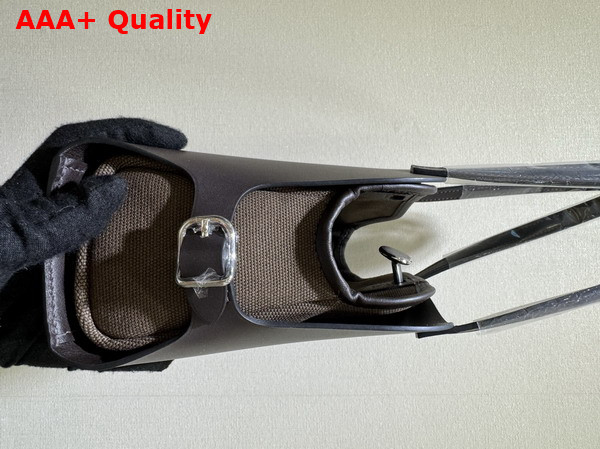 Hermes Tablier Sellier Bag in Ebene Hunter Cowhide Swift Calfskin and Militaire Canvas Replica