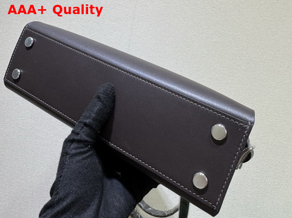 Hermes Tablier Sellier Bag in Ebene Hunter Cowhide Swift Calfskin and Militaire Canvas Replica