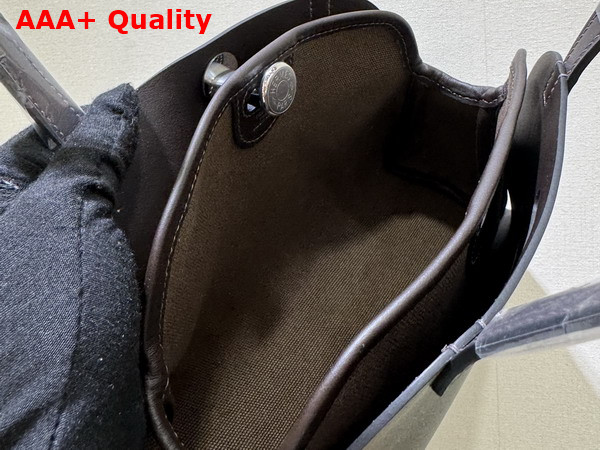 Hermes Tablier Sellier Bag in Ebene Hunter Cowhide Swift Calfskin and Militaire Canvas Replica